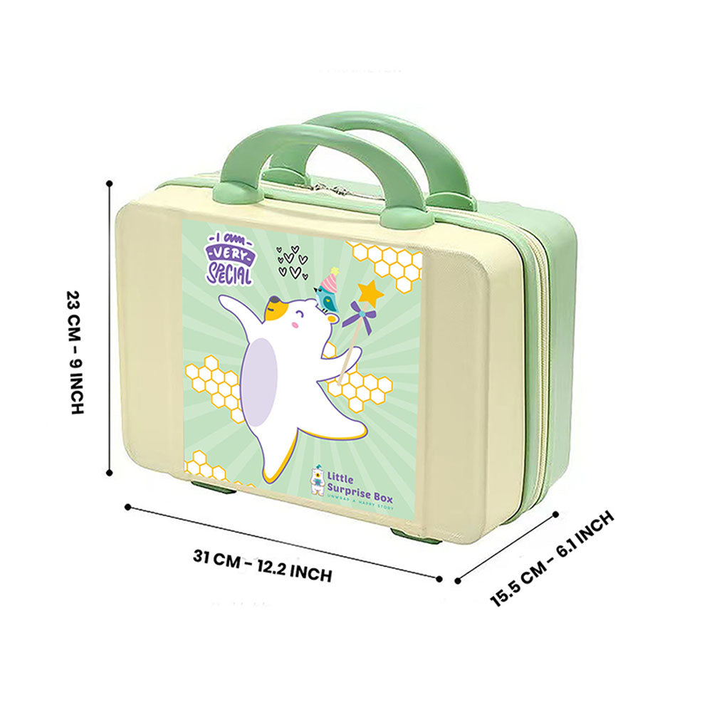 Little Surprise Box 21 Pcs Light Yellow Tiger Newborn Baby Girl/ Boy All Season Wear Gift Hamper With Suitcase