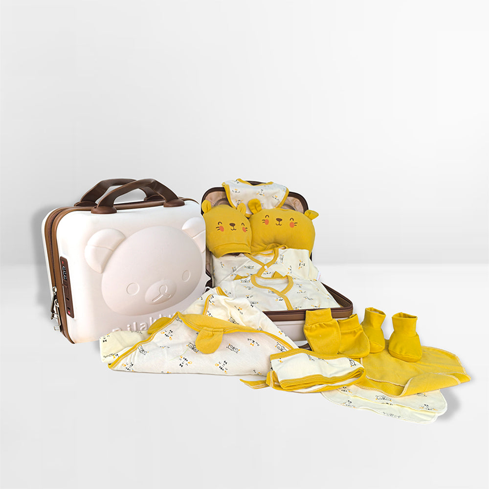 Little Surprise Box 23 Pcs Yellow Catty Newborn Baby Girl/ Boy All Season Wear Gift Hamper Box