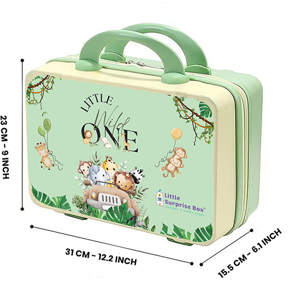 Little Surprise Box 25 Pcs Green Apple Newborn Baby Girl/ Boy All Season Wear Gift Hamper With Suitcase