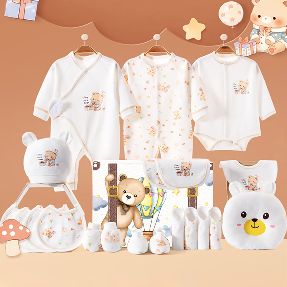 Little Surprise Box, 20pcs  Gift Bear Hamper for Newborn Baby Boy / Baby Girl, Giftset for Baby , All Season wear, 0-12 months