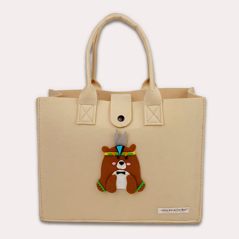 Little Surprise Box, 21pcs  Woodland Bear Totebag Hamper for Newborn Baby Boy / Baby Girl, Giftset for Baby , All Season wear, 0-12 months