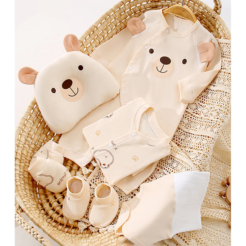 Little Surprise Box, 21pcs  Woodland Bear Totebag Hamper for Newborn Baby Boy / Baby Girl, Giftset for Baby , All Season wear, 0-12 months