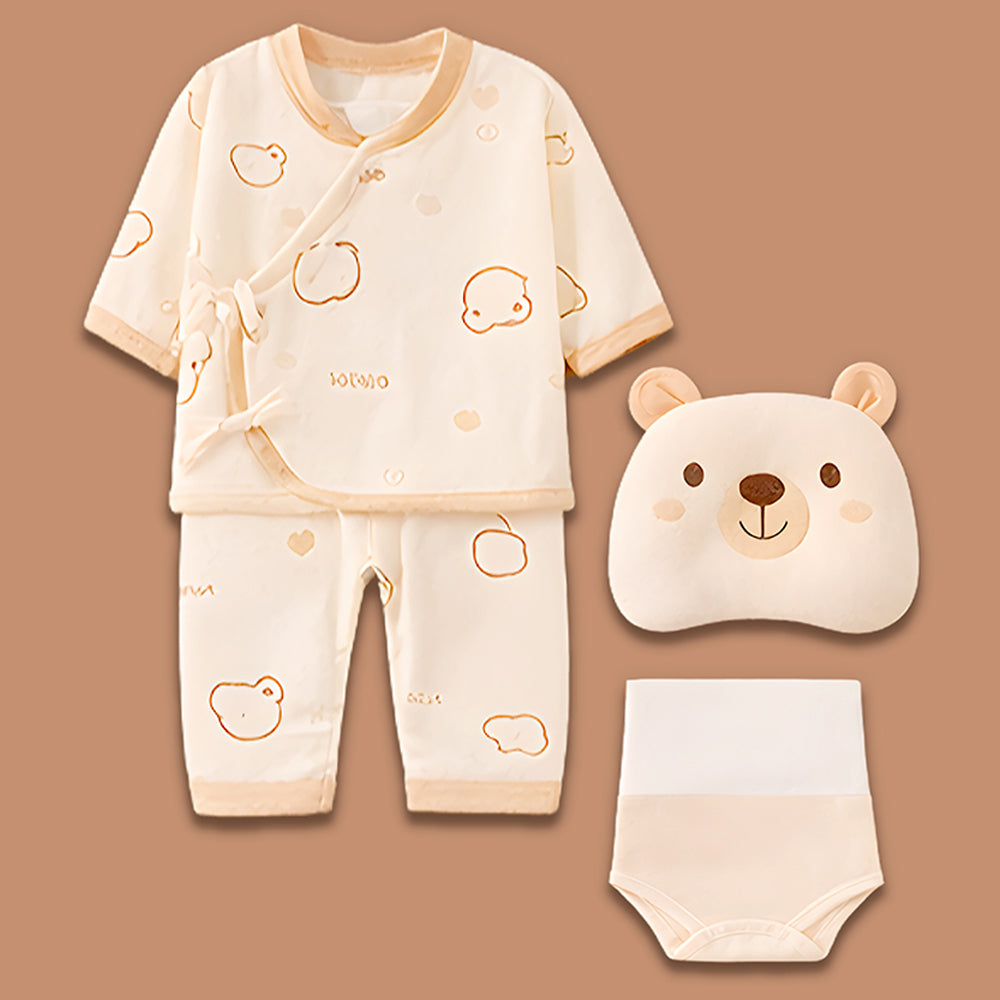 Little Surprise Box, 21pcs  Woodland Bear Totebag Hamper for Newborn Baby Boy / Baby Girl, Giftset for Baby , All Season wear, 0-12 months