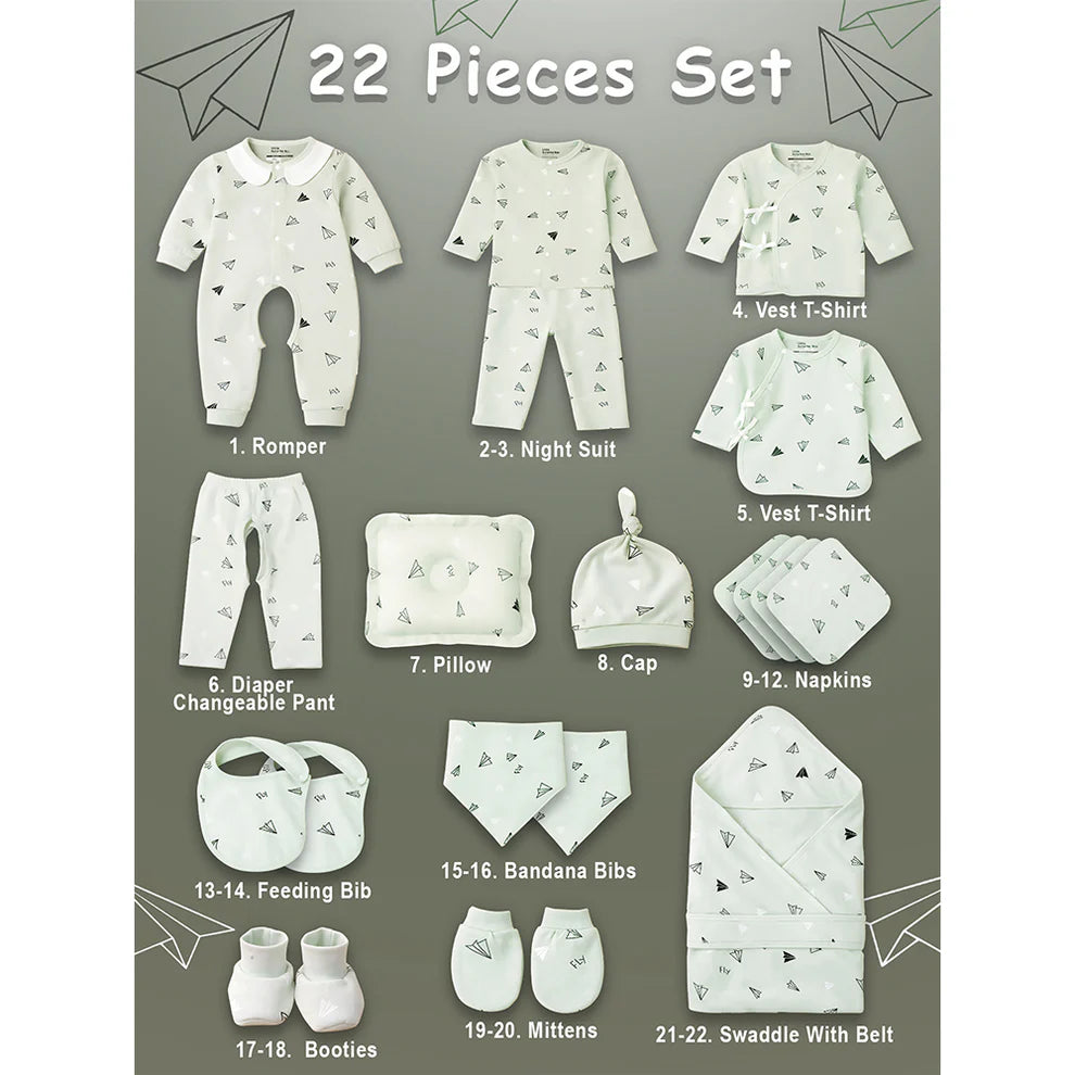 Newborn Baby Boy/Baby Girl 22 pcs Gift Box, Mint Green (0 - 12 Months)