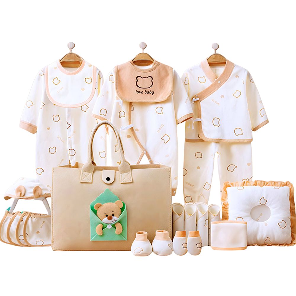 Little Surprise Box, 23pcs Envelope Bear Totebag Hamper for Newborn Baby Boy / Baby Girl, Giftset for Baby , All Season wear, 0-12 months