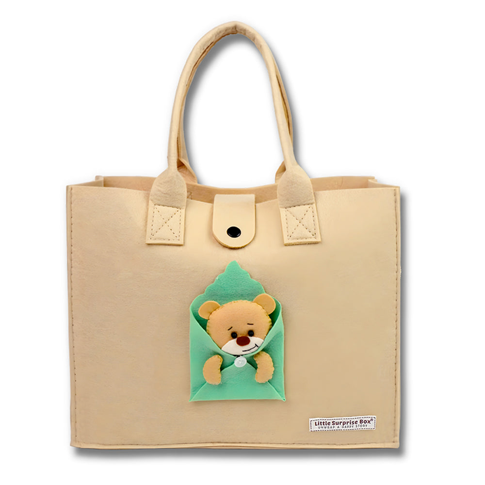 Little Surprise Box, 23pcs Envelope Bear Totebag Hamper for Newborn Baby Boy / Baby Girl, Giftset for Baby , All Season wear, 0-12 months