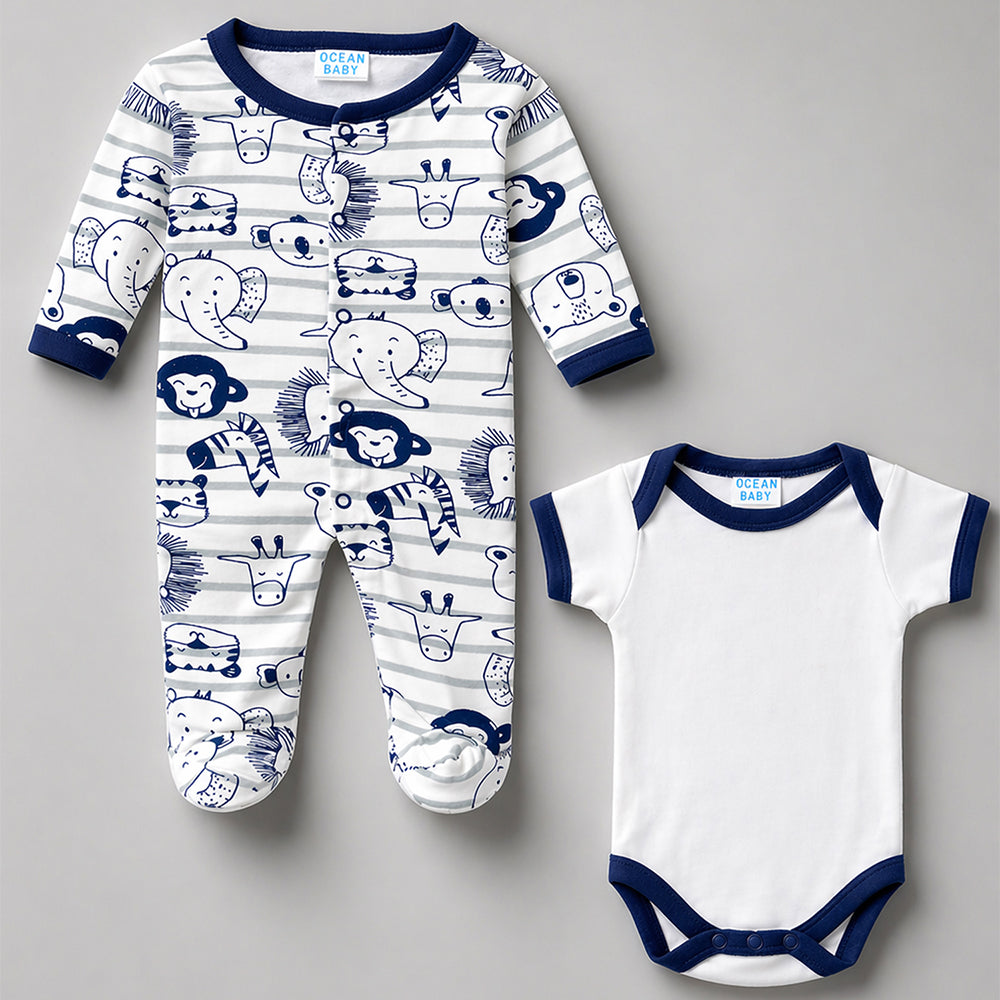 Little Surprise Box 25 pcs, Twin Boy & Girl White cane basket themed Newborn Baby Boy, All Season wear ,Gift Hamper set, 0-6 months