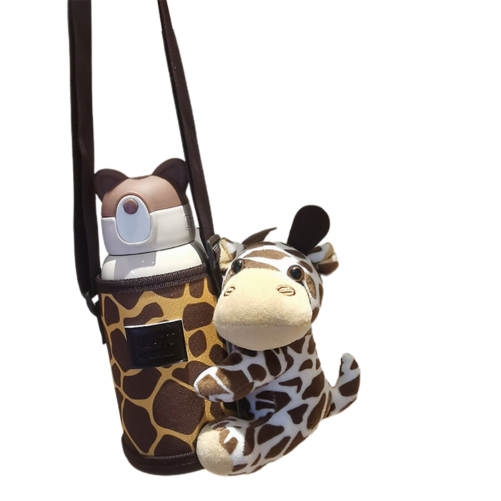 Little Surprise Box Stainless Steel Water Bottle With Matching Cover & Softtoy,Giraffe