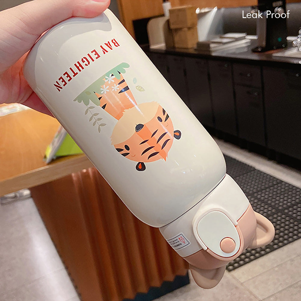 Little Surprise Box Stainless Steel Water Bottle With Matching Cover & Softtoy,Creamtiger.