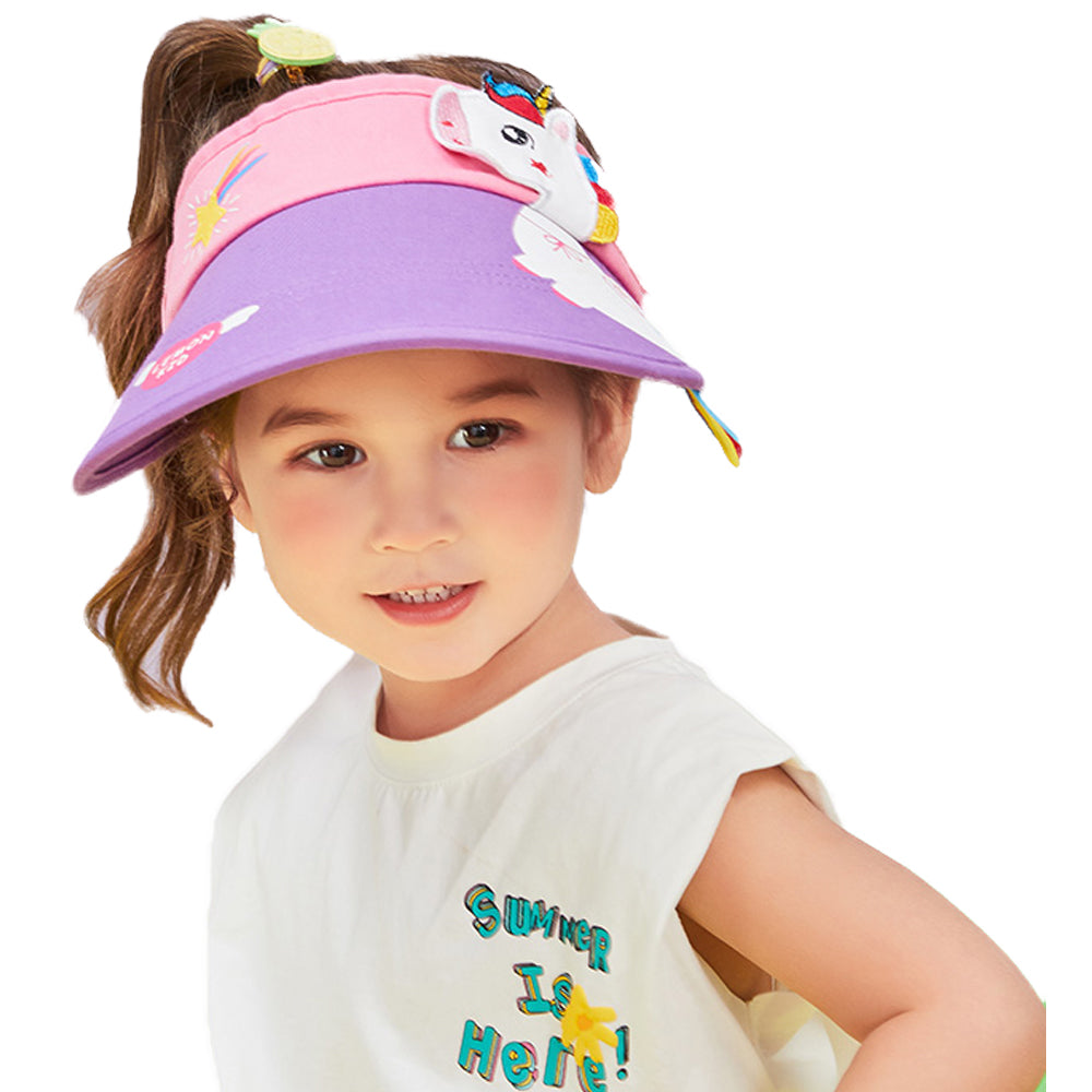 Little Surprise Box Cotton Purple Unicorn theme Visor Hat for Kids& Toddlers