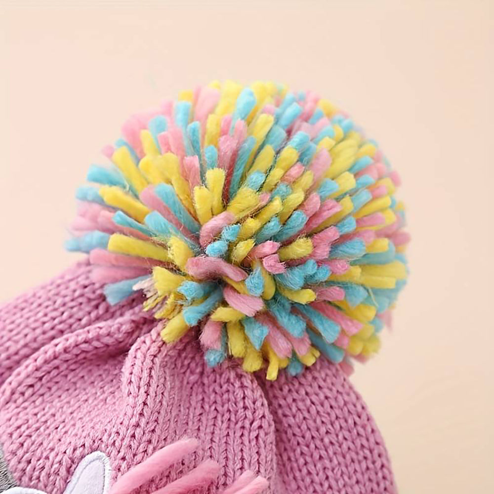 Little Surprise Box Muave Frill Unicorn Winter Cap Beanie & Matching Gloves, 2 pcs set, 3yrs- 8yrs