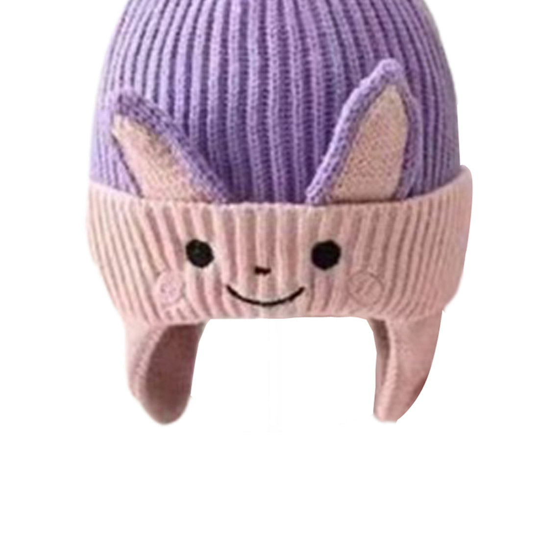 Lilac Bunny With Carrot Kids Winter Cap & Neck Muffler Set