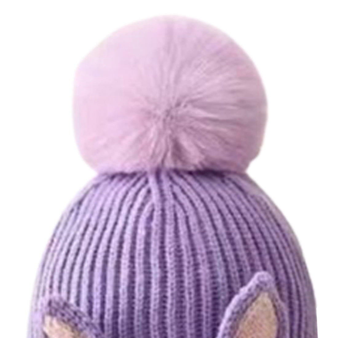 Lilac Bunny With Carrot Kids Winter Cap & Neck Muffler Set