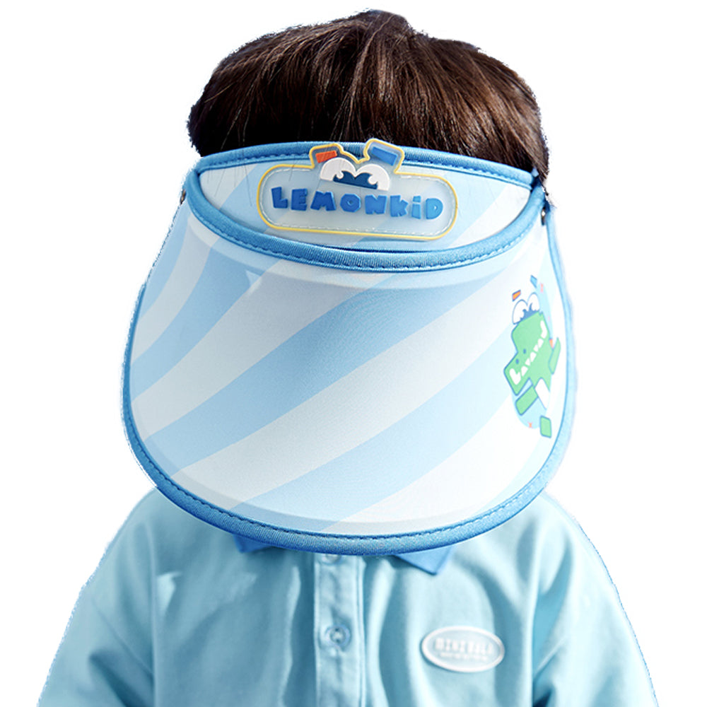 Little Surprise Box,Blue Dino theme soft Fabric Visor Hat for Kids& Toddlers