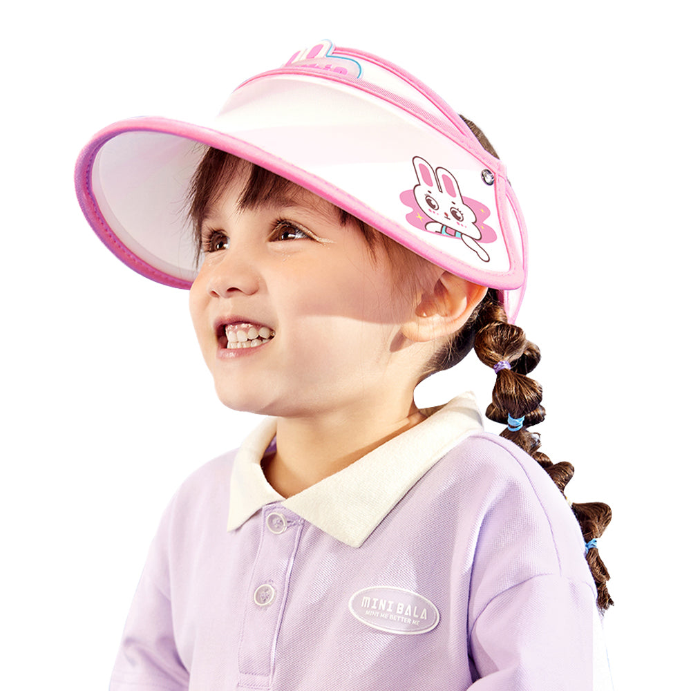 Little Surprise Box Pink Rabbit theme soft Fabric Visor Hat for Kids& Toddlers