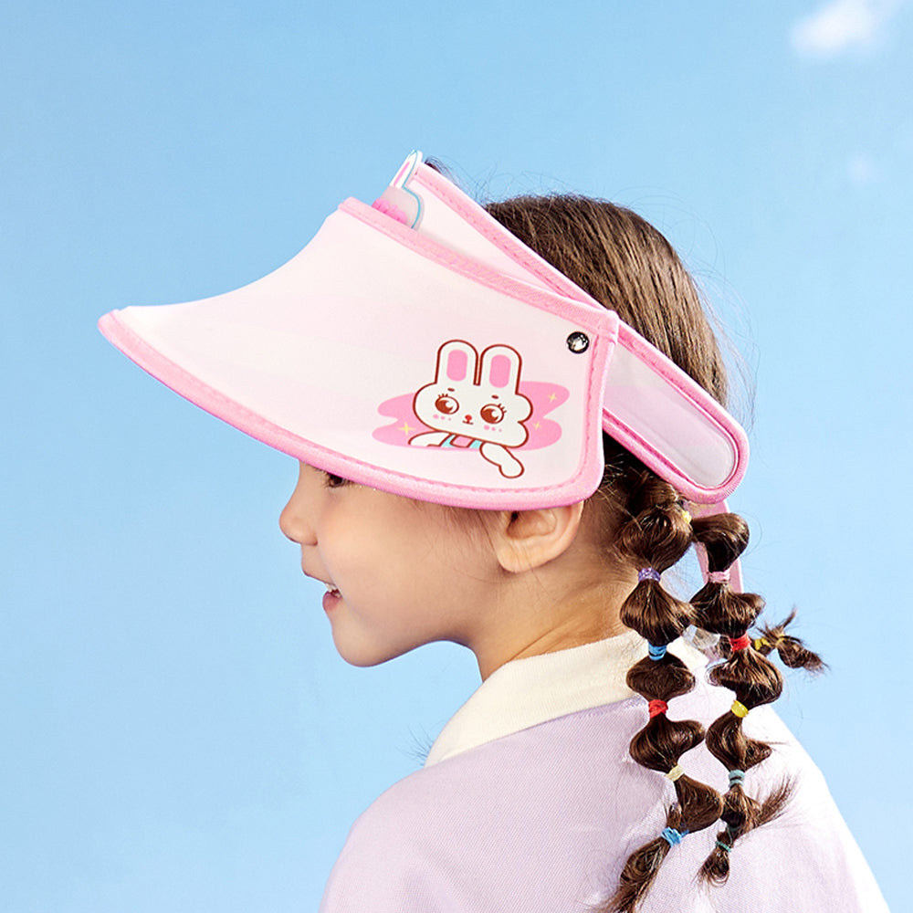 Little Surprise Box Pink Rabbit theme soft Fabric Visor Hat for Kids& Toddlers