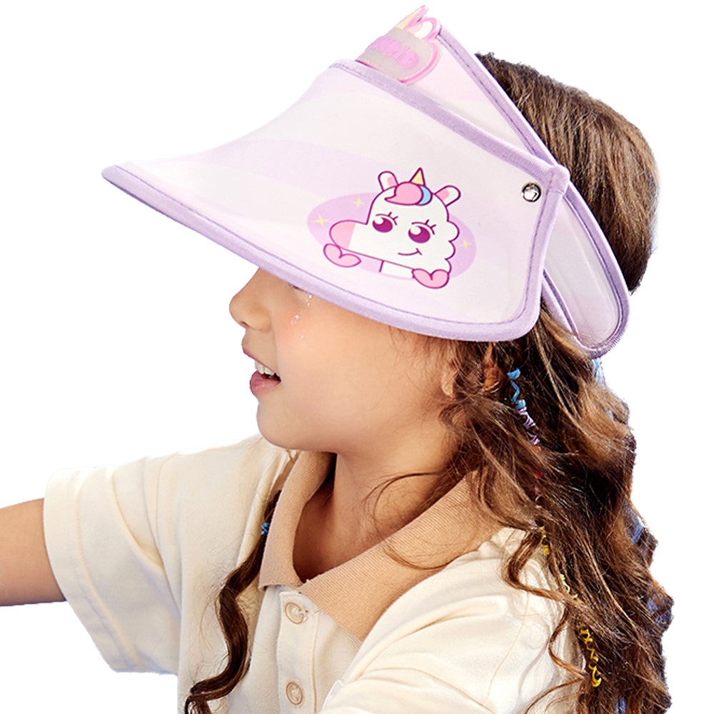 Little Surprise Box Lilac Unicorn theme soft Fabric Visor Hat for Kids& Toddlers