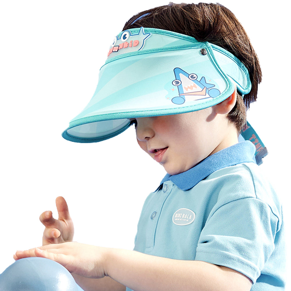 Little Surprise Box Teal Whale theme soft Fabric Visor Hat for Kids& Toddlers