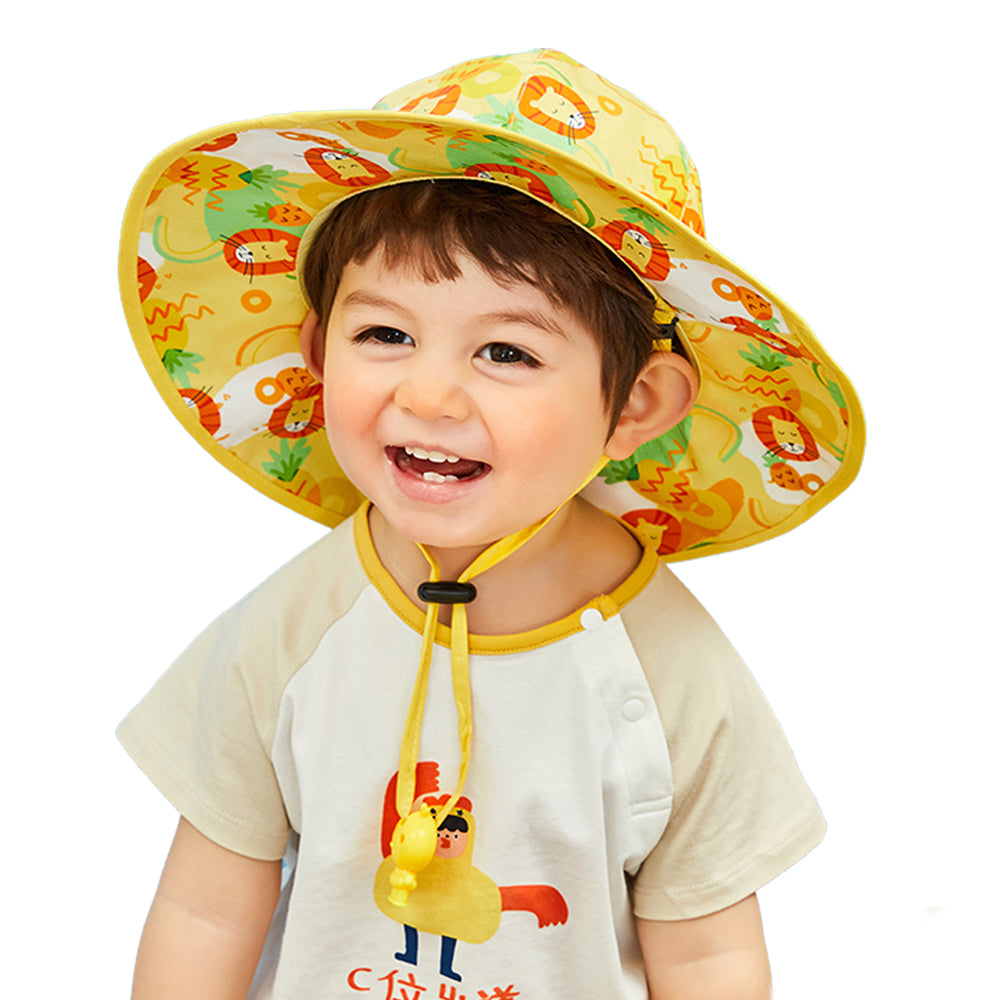 Little Surprise Box,Yellow Lion Wide Coverage Sun Hat for Kids& Toddlers with Adjustable Strap