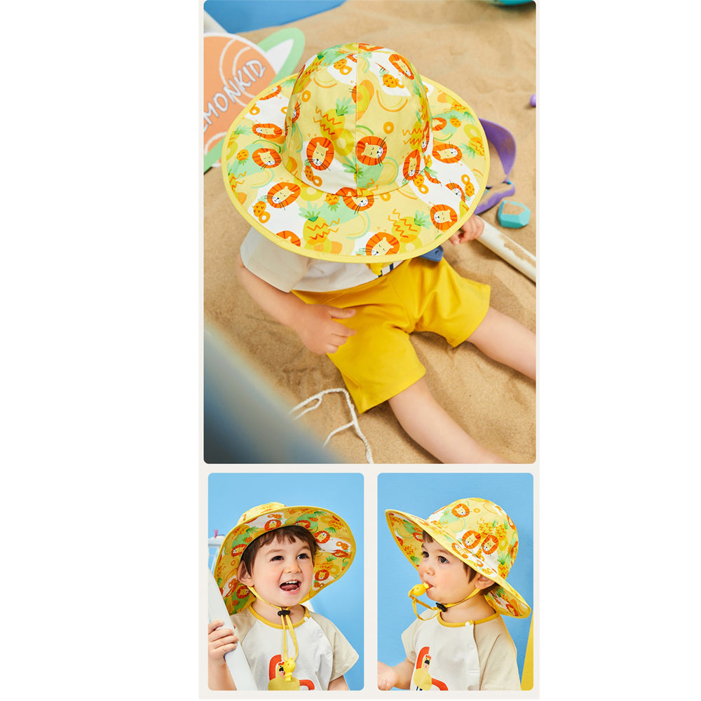 Little Surprise Box,Yellow Lion Wide Coverage Sun Hat for Kids& Toddlers with Adjustable Strap