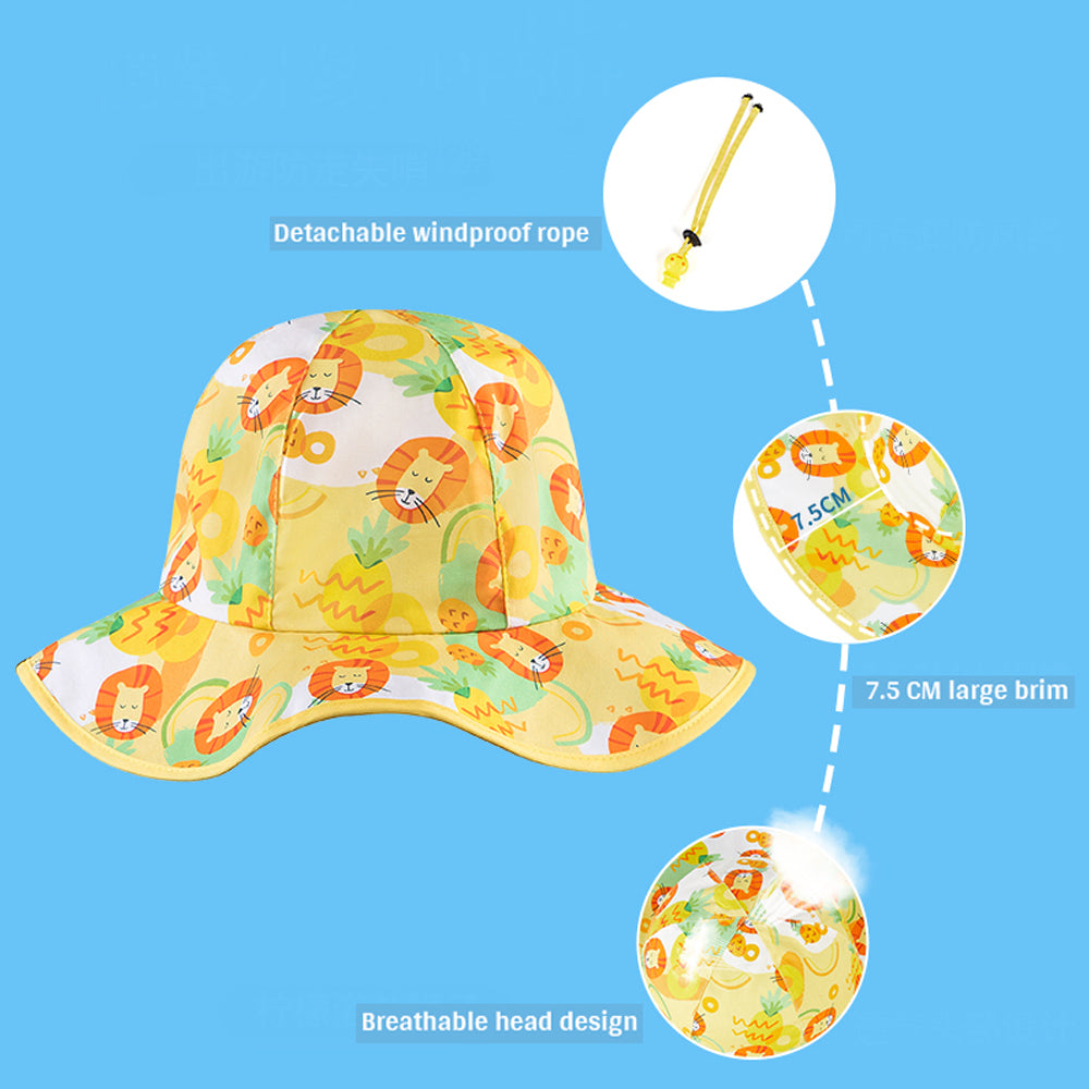 Little Surprise Box,Yellow Lion Wide Coverage Sun Hat for Kids& Toddlers with Adjustable Strap