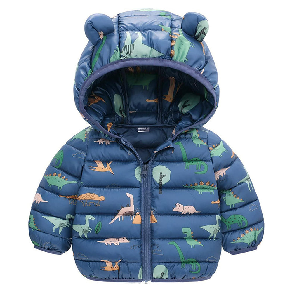 Little Surprise Box Green Hoodie Style Dino theme Winter Jacket/ Warmer for Toddlers & Kids