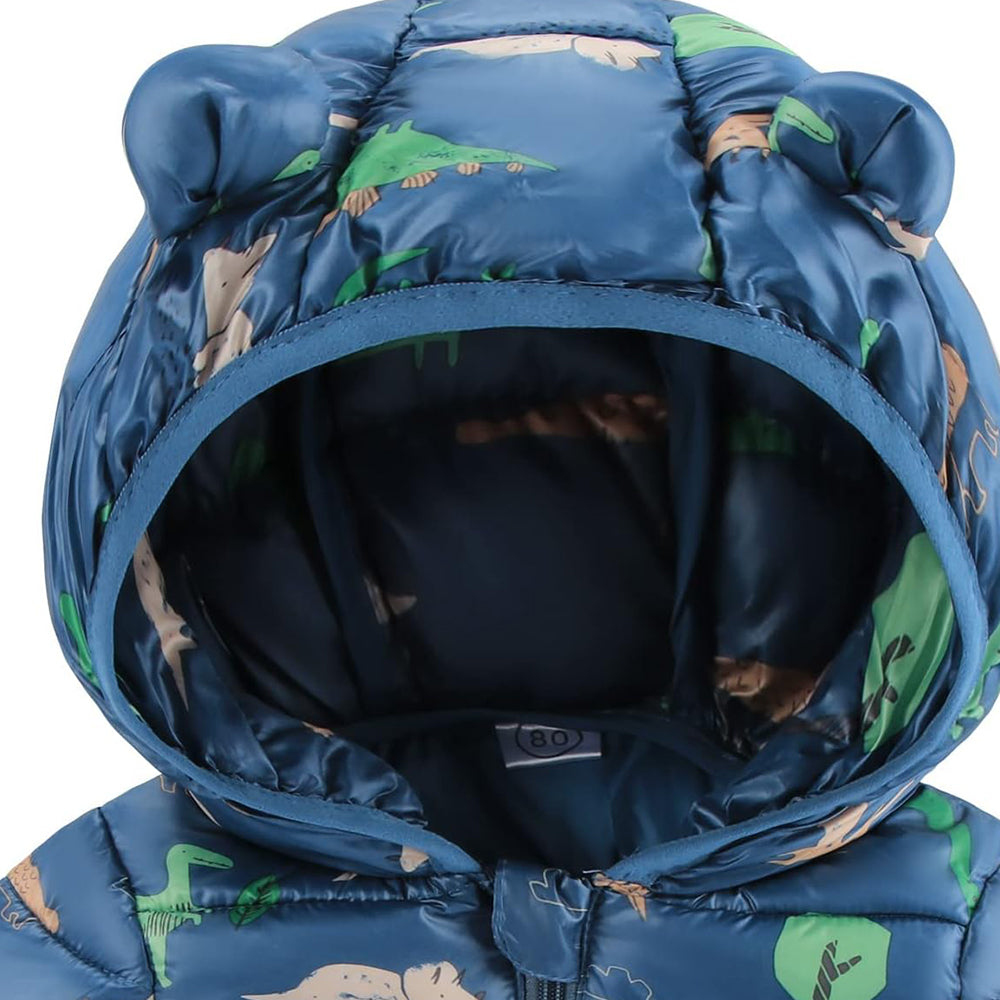 Little Surprise Box Green Hoodie Style Dino theme Winter Jacket/ Warmer for Toddlers & Kids