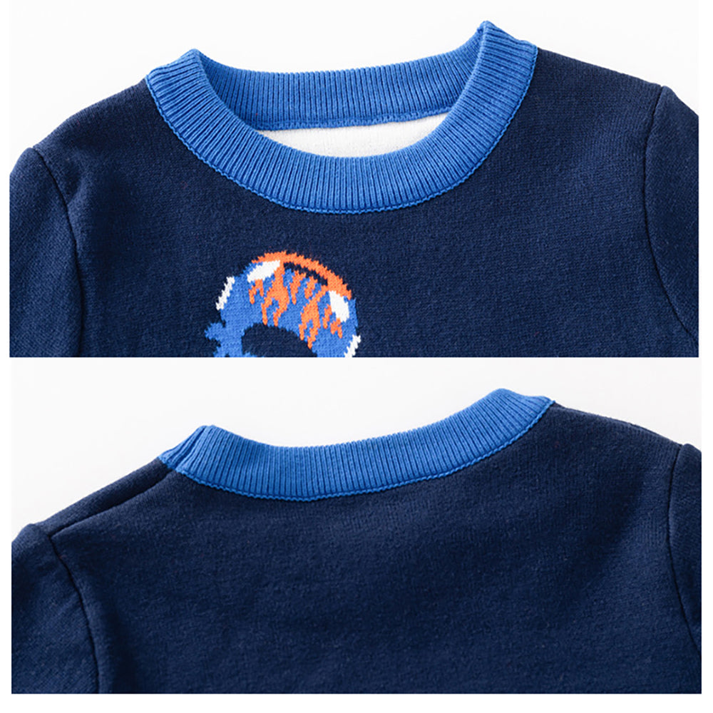 Little Surprise Box Navy Race Cars Theme Cardigan/Warmer/Sweater for Toddlers & Kids