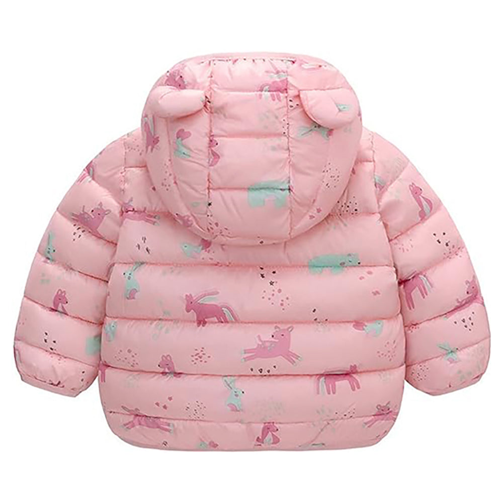 Little Surprise Box Pink Hoodie Style Dino theme Winter Jacket/ Warmer for Toddlers & Kids