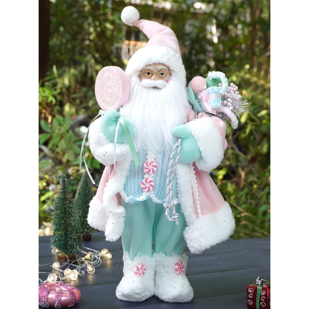 Little Surprise Box,20 Inches Pastel Candyland Self Standing Santa Christmas Table Décor And Christmas Décor