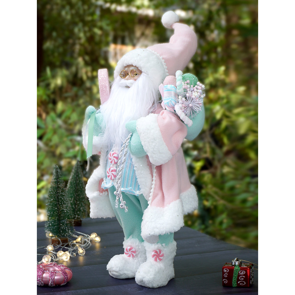 Little Surprise Box,20 Inches Pastel Candyland Self Standing Santa Christmas Table Décor And Christmas Décor