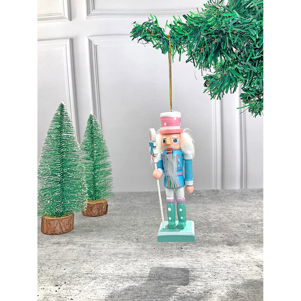 Little Surprise Box, Pastel Candy theme, set of 4 Wooden Nutcrackers , Christmas Tree Ornaments