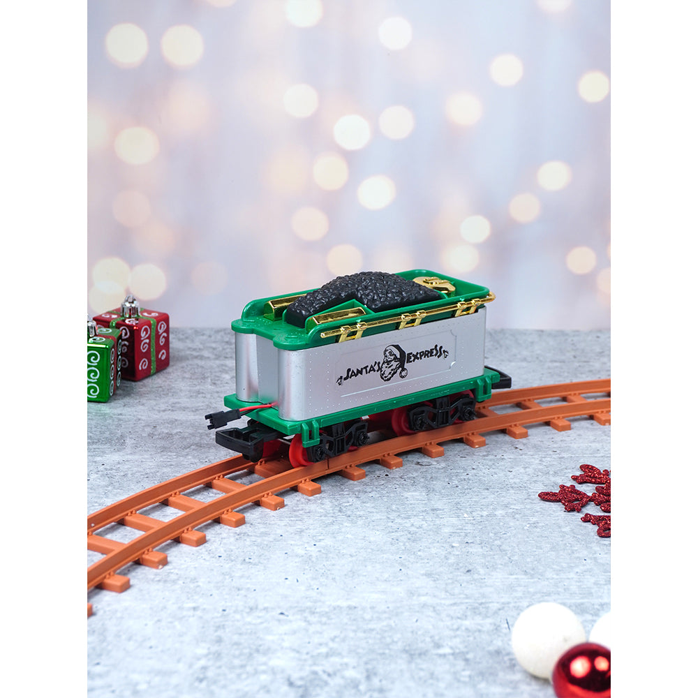 Little Surprise Box,52Pcs  Classic  Electric Train Track Set With Light And Sound For Christmas Tree Base Decor