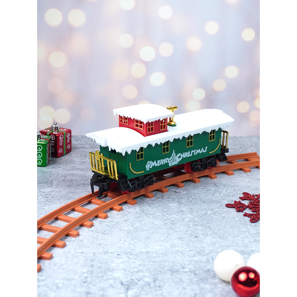 Little Surprise Box,52Pcs  Classic  Electric Train Track Set With Light And Sound For Christmas Tree Base Decor