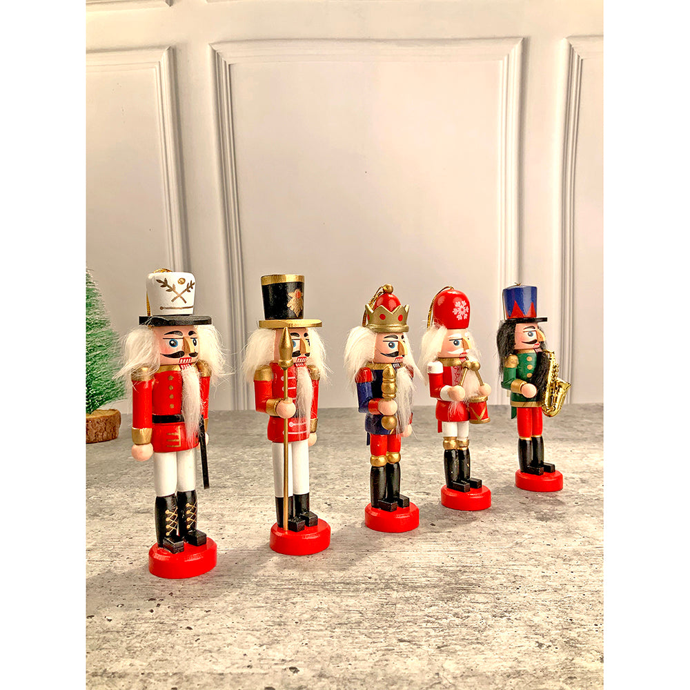 Little Surprise Box, Royal theme, set of 5 wooden Nutcrackers , Christmas Tree Ornaments