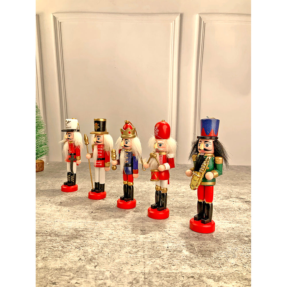 Little Surprise Box, Royal theme, set of 5 wooden Nutcrackers , Christmas Tree Ornaments