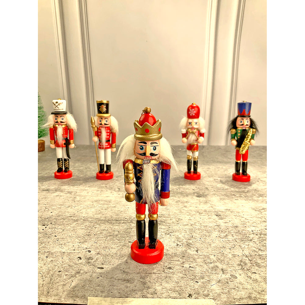 Little Surprise Box, Royal theme, set of 5 wooden Nutcrackers , Christmas Tree Ornaments