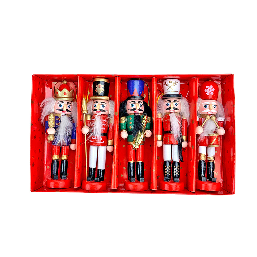 Little Surprise Box, Royal theme, set of 5 wooden Nutcrackers , Christmas Tree Ornaments