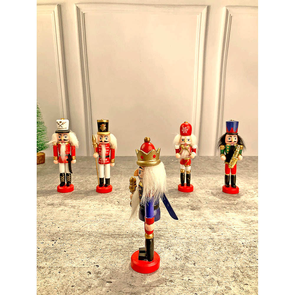 Little Surprise Box, Royal theme, set of 5 wooden Nutcrackers , Christmas Tree Ornaments