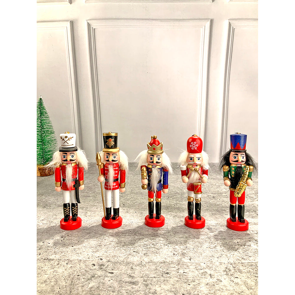 Little Surprise Box, Royal theme, set of 5 wooden Nutcrackers , Christmas Tree Ornaments