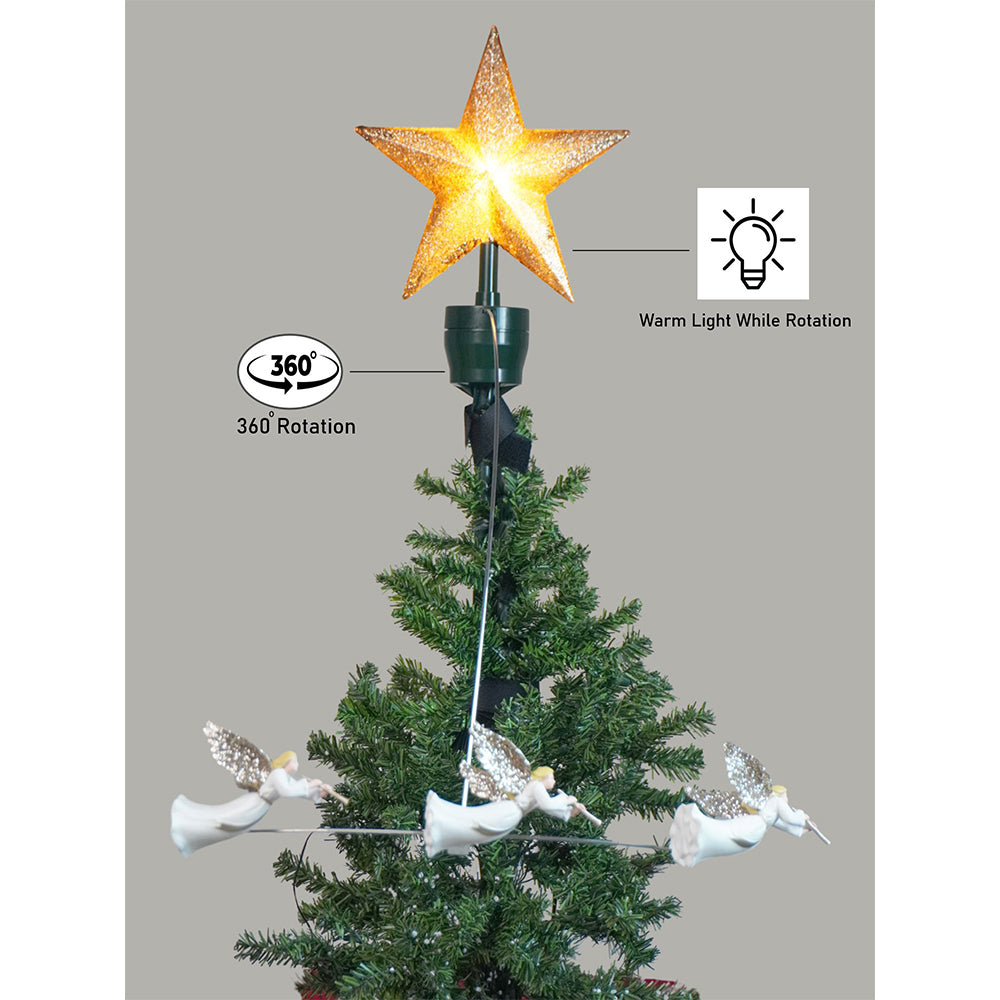 Little Surprise Box ,Three Angels Rotating Christmas Tree Animated Topper