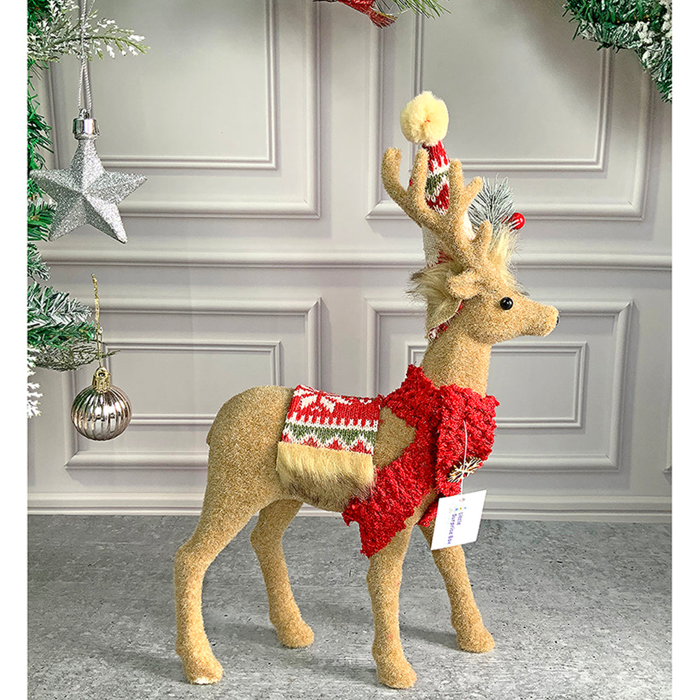 Little Surprise Box, 13/18 inches Christmas Themed Brown Deer for Christmas Decoration and Décor