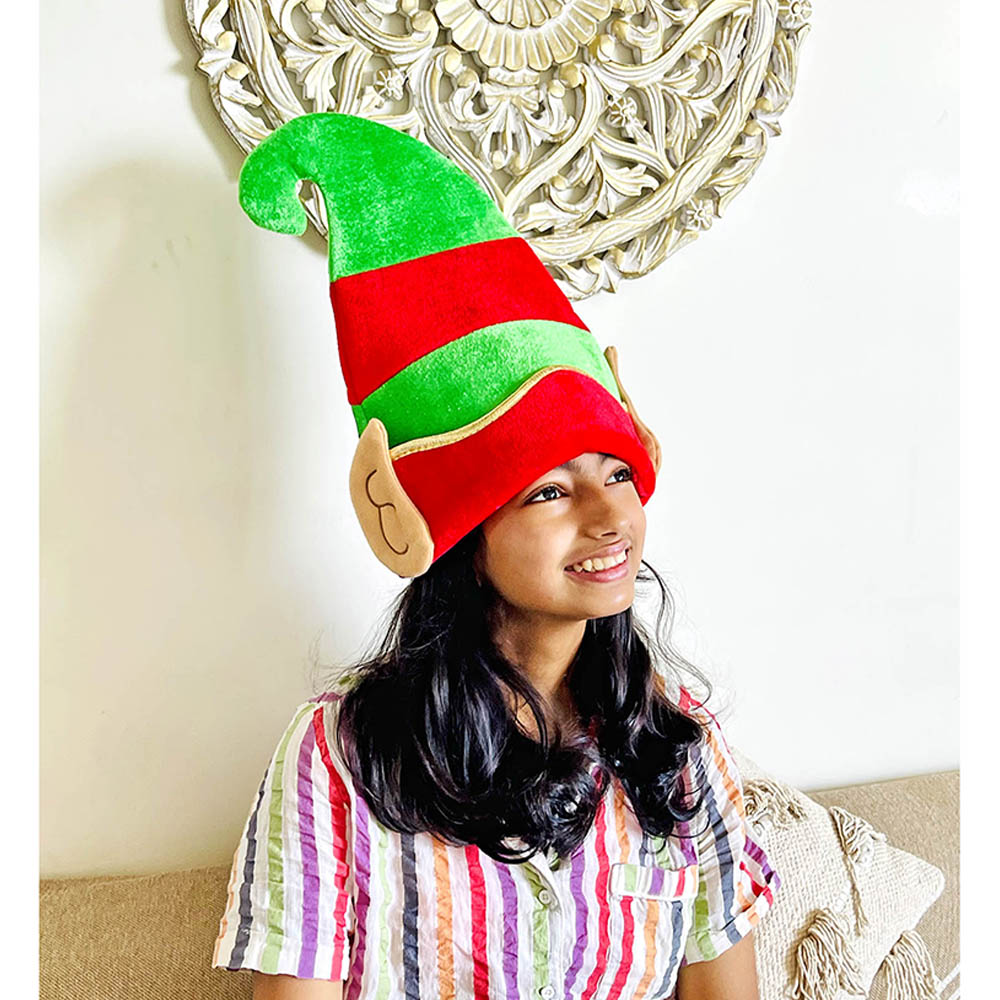 Little Surprise Box Big Elf Ears Rich Velvet Christmas Party Hat