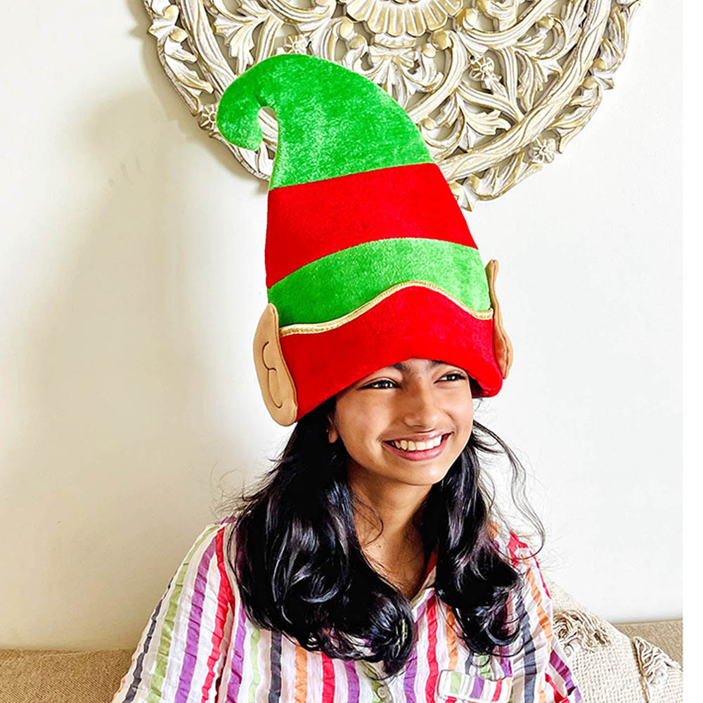 Little Surprise Box Big Elf Ears Rich Velvet Christmas Party Hat