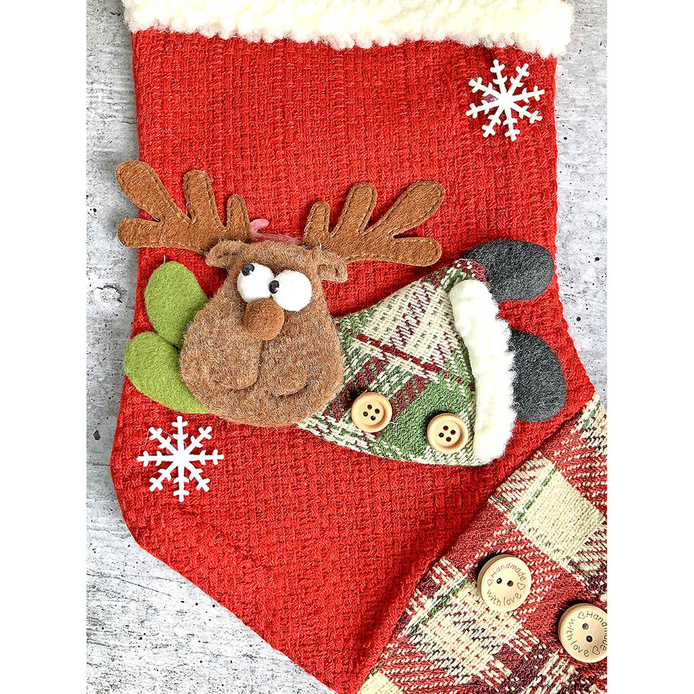 Little Surprise Box, Flying Deer Christmas Stocking for Gifts and Christmas Décor, 13 inches