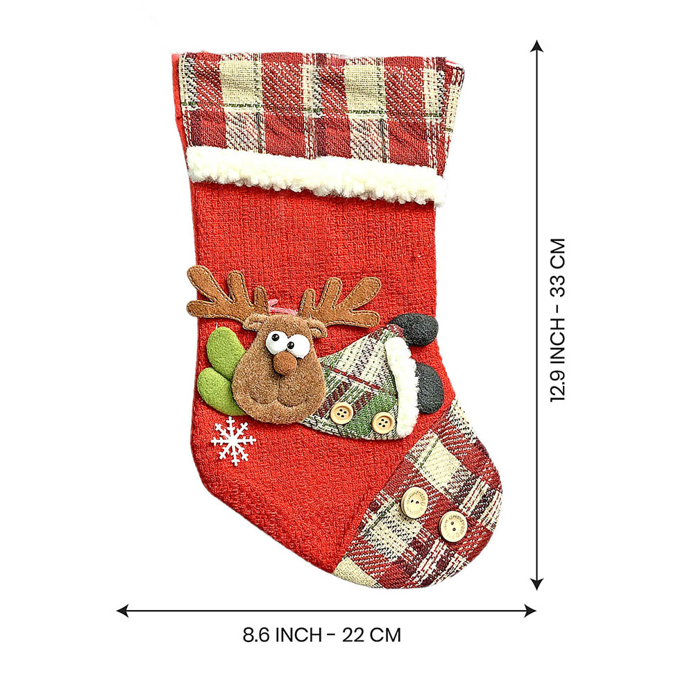 Little Surprise Box, Flying Deer Christmas Stocking for Gifts and Christmas Décor, 13 inches