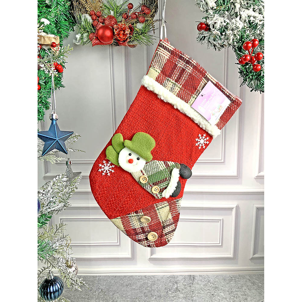 Little Surprise Box, Flying Snowman Christmas Stocking for Gifts and Christmas Décor, 13 inches