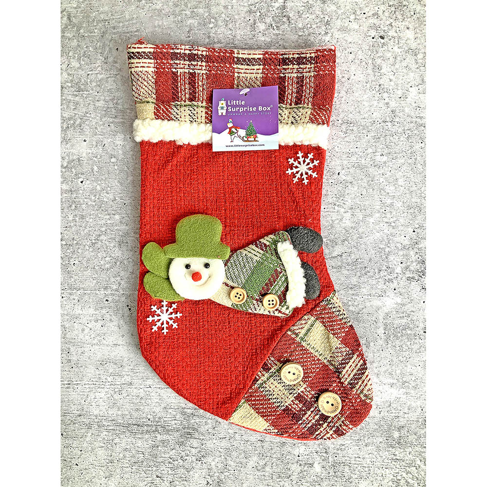 Little Surprise Box, Flying Snowman Christmas Stocking for Gifts and Christmas Décor, 13 inches