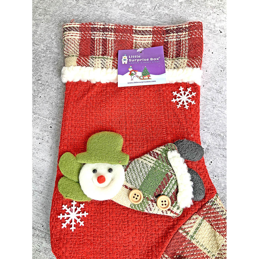 Little Surprise Box, Flying Snowman Christmas Stocking for Gifts and Christmas Décor, 13 inches