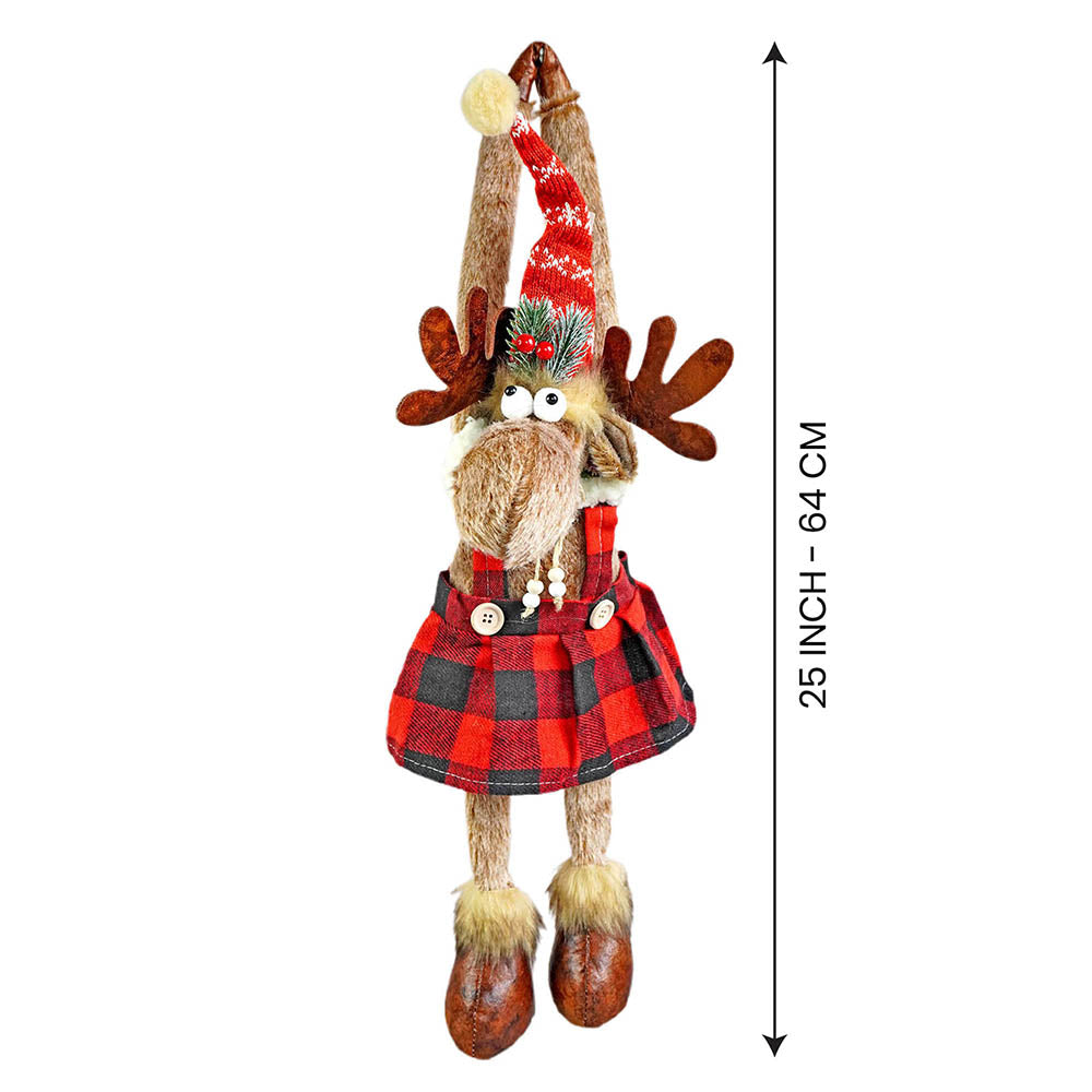 Little Surprise Box  Striped Frock Reindeer  Christmas Festive Door Hanger Christmas Décor